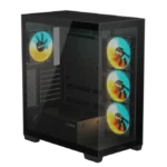 GIGABYTE C500 PANORAMIC STEALTH Mid Tower
  case in Black with RGB support vertical GPU mount USB C cooling options 360mm
  radiators - Image 5