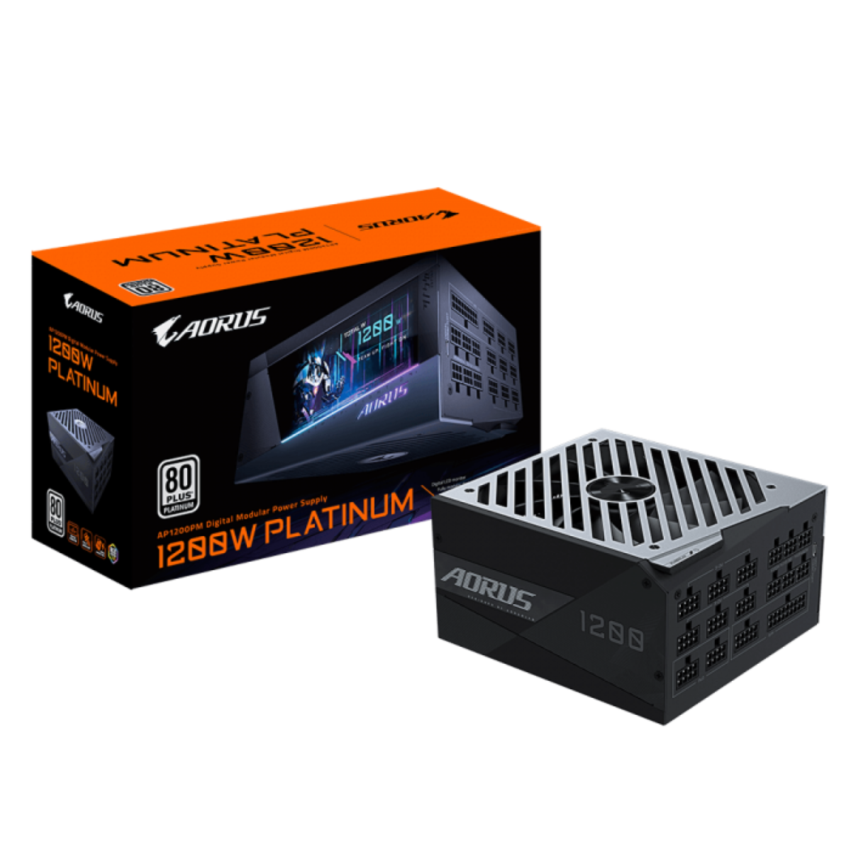 ⁦مزود طاقة Gigabyte AORUS P1200W بقدرة 1200 واط، شهادة 80 Plus Platinum، تصميم Modular كامل⁩ - الصورة ⁦3⁩
