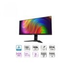 GIGABYTE M34WQ 34 IPS Ultrawide Gaming
  Monitor WQHD 3440x1440 144Hz 1ms MPRT AMD FreeSync Premium Type C KVM HDMI DP
  Type C Height Adjustable Black. - Image 2