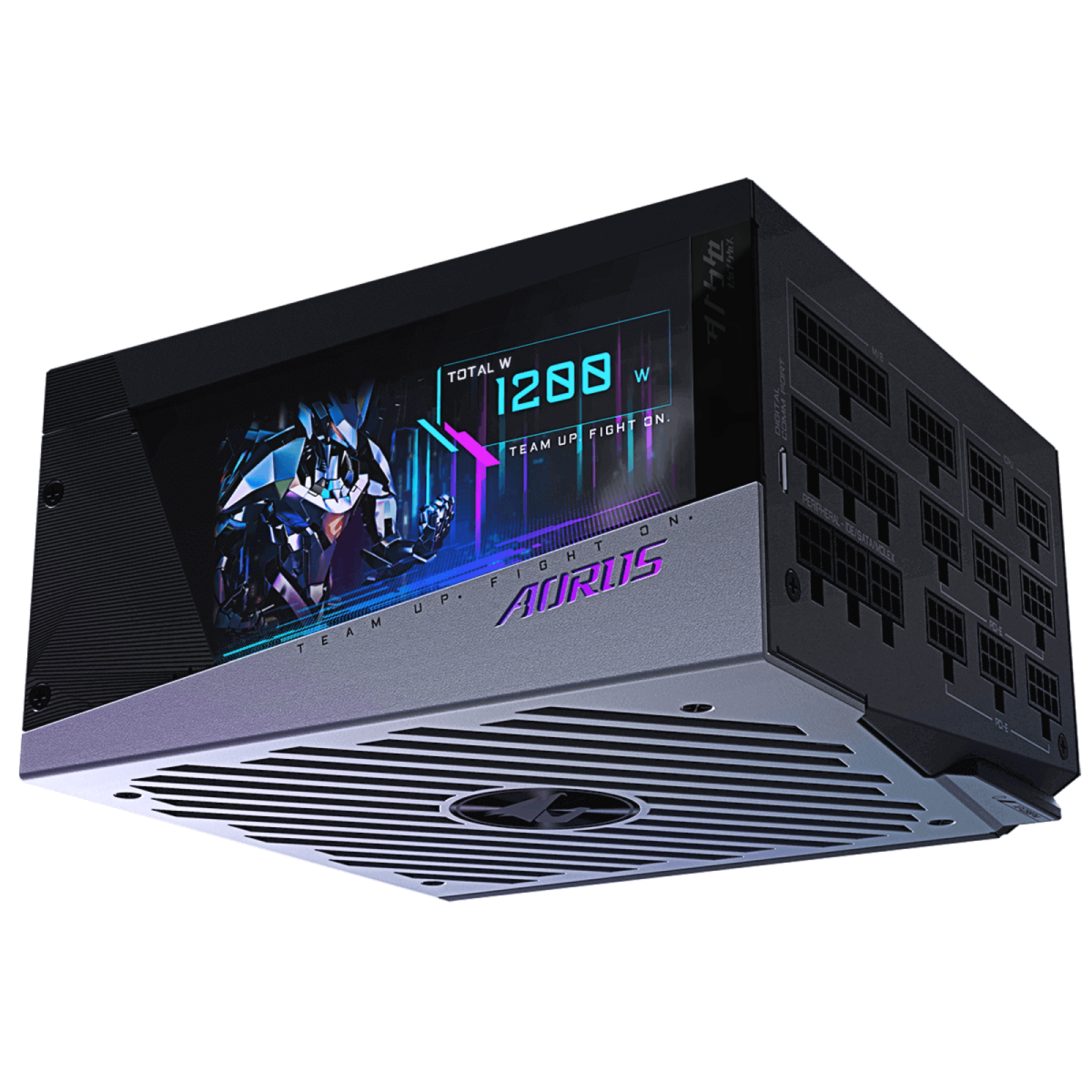 ⁦مزود طاقة Gigabyte AORUS P1200W بقدرة 1200 واط، شهادة 80 Plus Platinum، تصميم Modular كامل⁩ - الصورة ⁦2⁩