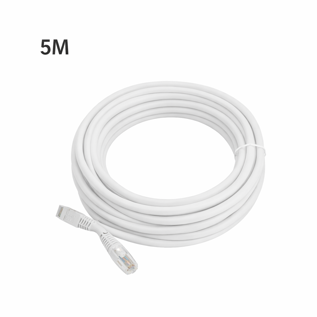 ChatGPT Image Feb 25, 2026, 10_43_50 AM PL-PC-U6A-5W كابل باتش كورد CAT6A غير محمي بتوصيل T568B طول 5 متر LSZH أبيض - الصورة 1
