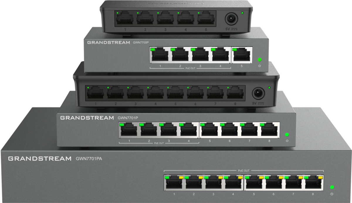 ⁦سويتش Grandstream GWN7701PA غير مُدار، 8 منافذ GbE مع 8 منافذ PoE، مزود طاقة داخلي⁩ - الصورة ⁦3⁩