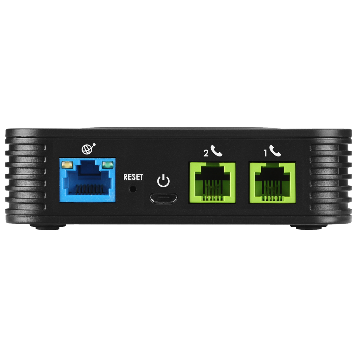 ⁦جهاز Grandstream HT802 V2 محول هاتف تناظري يحتوي على 2 منفذ FXS ومنفذ LAN ‏10/100 ومزود طاقة 5V/1A⁩ - الصورة ⁦2⁩