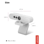 ⁦كاميرا ويب لينوفو 300
  بدقة FHD ‏(1920×1080) – غالق خصوصية – رمادي سحابي – تغليف للبيع بالتجزئة⁩ - الصورة ⁦6⁩