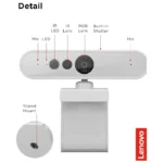 ⁦كاميرا ويب لينوفو 300
  بدقة FHD ‏(1920×1080) – غالق خصوصية – رمادي سحابي – تغليف للبيع بالتجزئة⁩ - الصورة ⁦8⁩