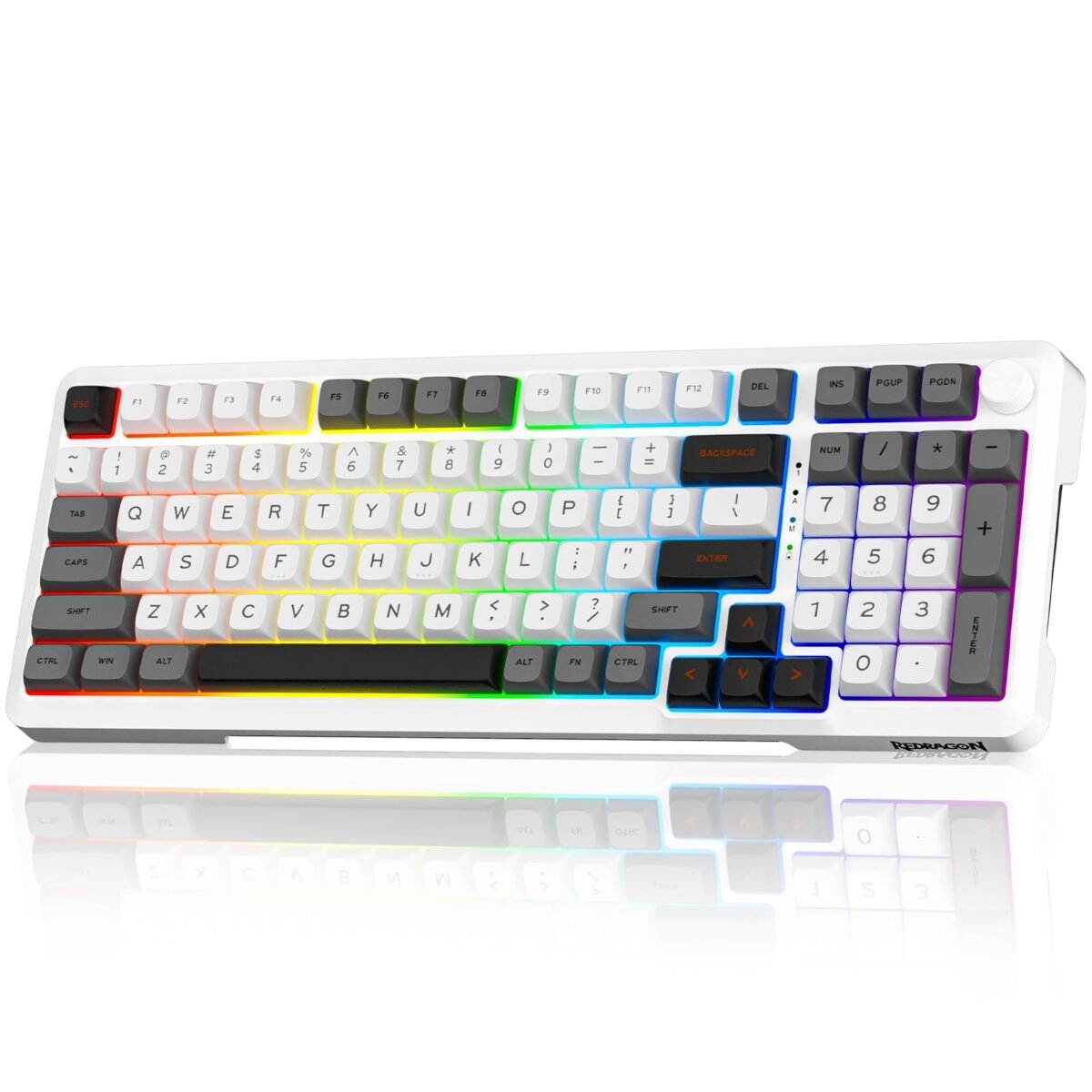 K688-RGB-BRAGI PRO Wireless Mechanical Gaming Keyboard – 98 Keys RGB 3-Mode Hot-Swappable Volume Knob - Image 2