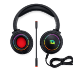 سماعة Redragon H270 – سماعة ألعاب RGB بميكروفون، سلكية، متعددة المنصات (أسود)