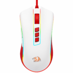 Wired Gaming Mouse Cobra Cherry M711C  Pixart PWM3327 Sensor up to 12400 DPI 8 Programmable Buttons USB 2.0  Connectivity 1.8m Cable Length White/Red   M711C