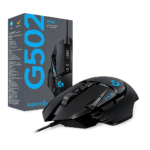 G502 Hero ماوس ألعاب سلكي عالي الأداء بحساس HERO 25K بدقة 25600 DPI إضاءة RGB أوزان قابلة للتعديل 11 زر قابل للبرمجة ذاكرة داخلية PC وMac