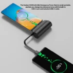 باور بانك سيكين SBO-5 Rapid بسعة 5000 مللي أمبير مع منفذ Type-C - أسود - الصورة 2