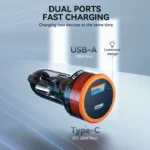شاحن سيارة سيكين SCPQ-138 بقدرة 38 واط PD + QC - أسود - الصورة 3