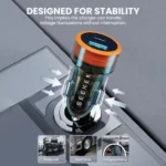 شاحن سيارة سيكين SCPQ-138 بقدرة 38 واط PD + QC - أسود - الصورة 4