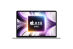 MacBook Neo A18 Pro, 6-core CPU 5-core GPU 16-core Neural Engine 8GB unified memory 256GB SSD storage